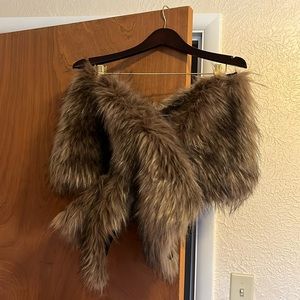 Sissily Brown Faux Fur Wrap
